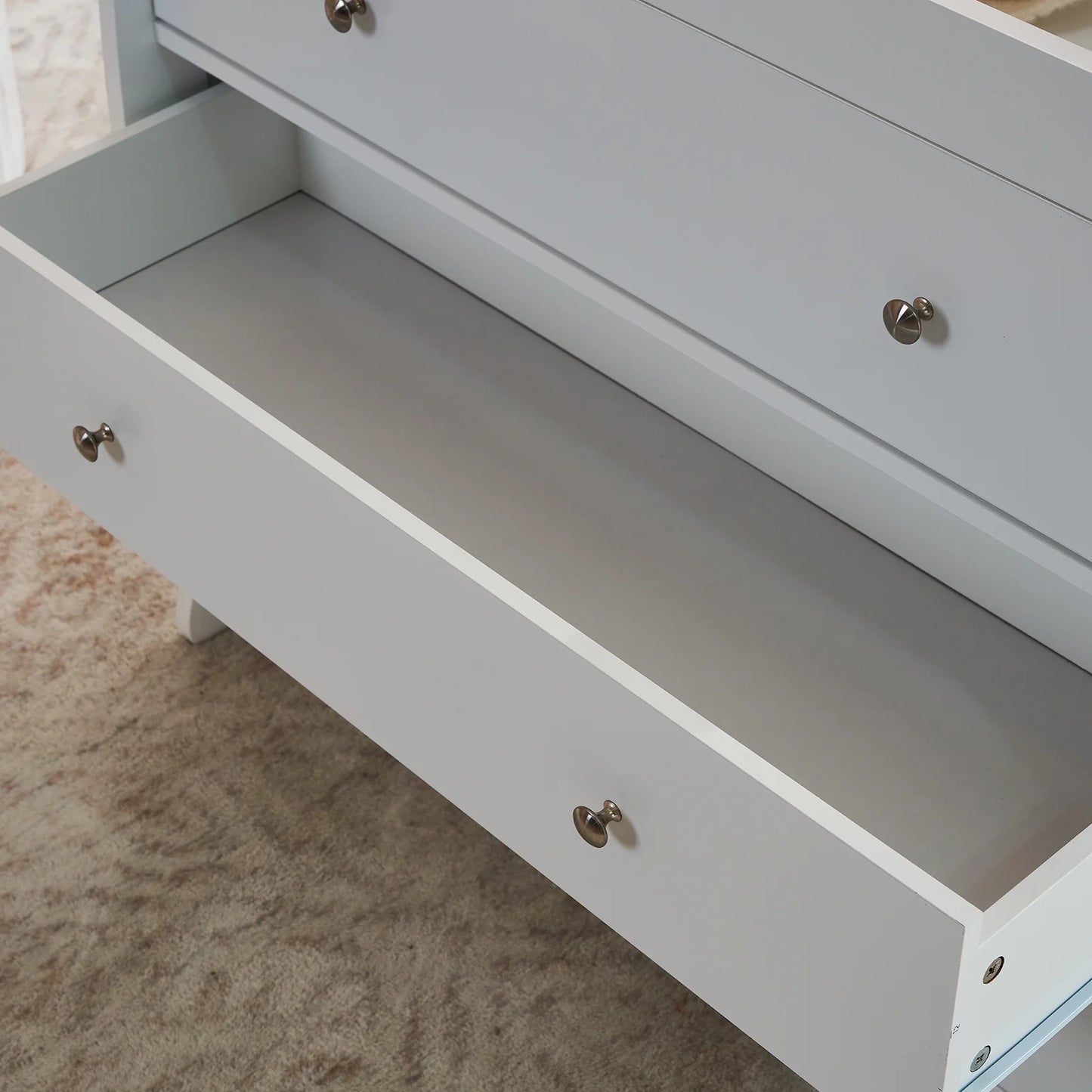 3-Drawer Changing Table, Wood Infant Diaper Changing Station with Drawers, Baby Dresser for Nursery, (White)