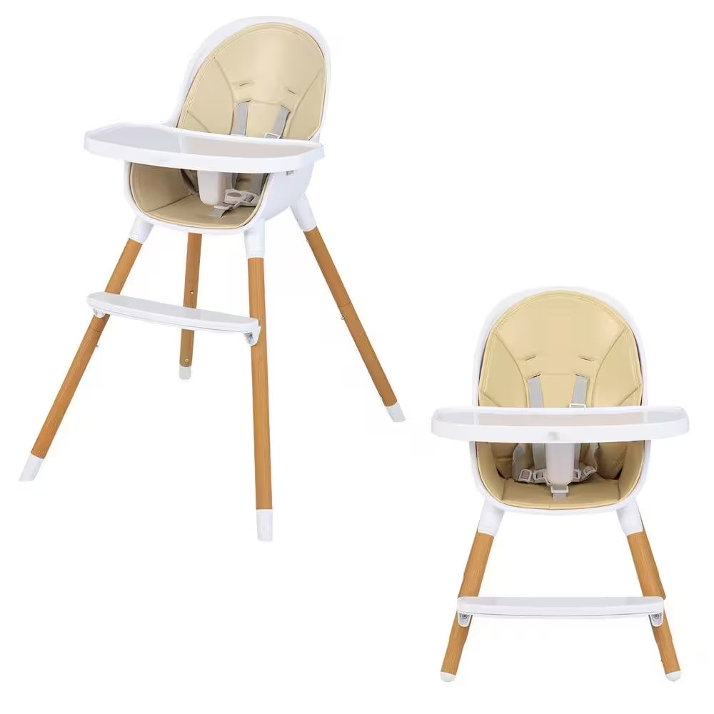 4 In. 1 Convertible Baby High Chair Infant Feeding Chair with Adjustab Sumthingulike