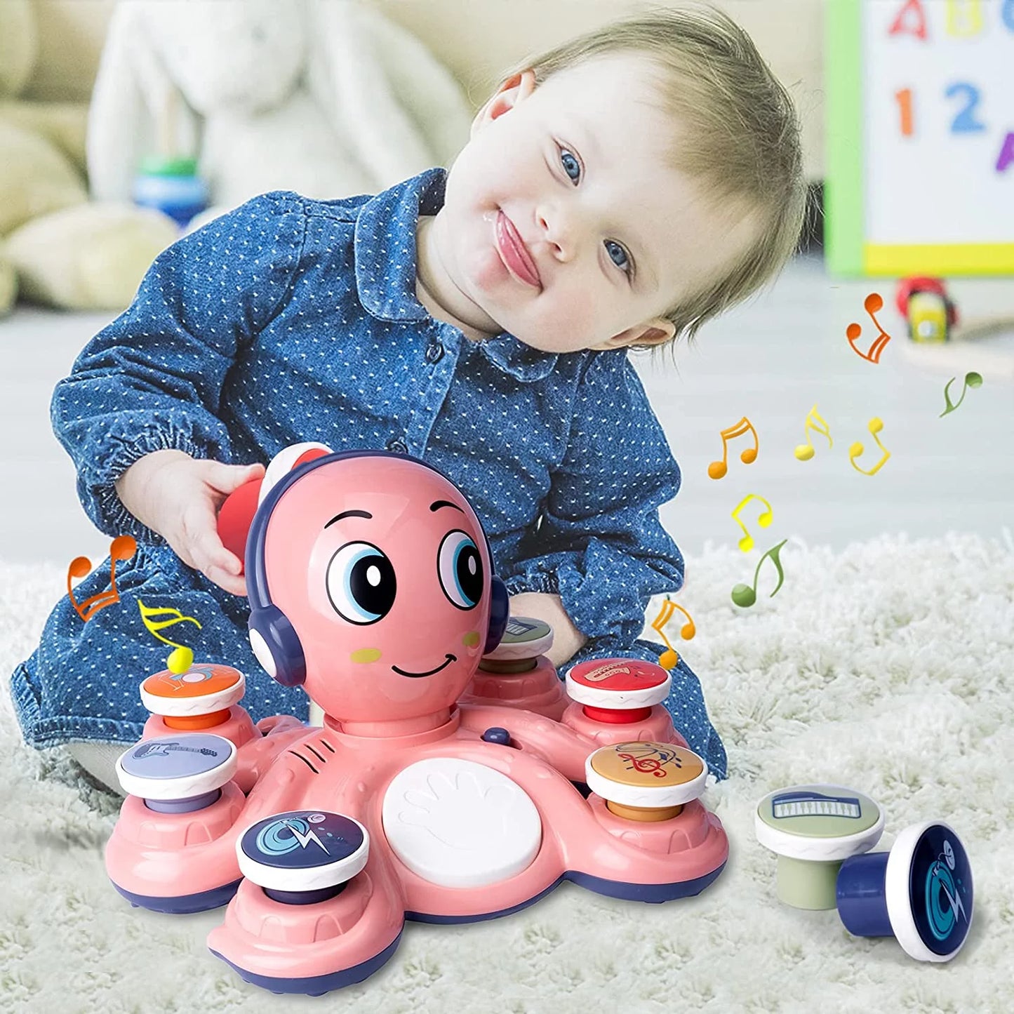 Baby Musical Octopus Toys, Learning Toys for Toddlers, Preschooler, Baby Birthday Gift