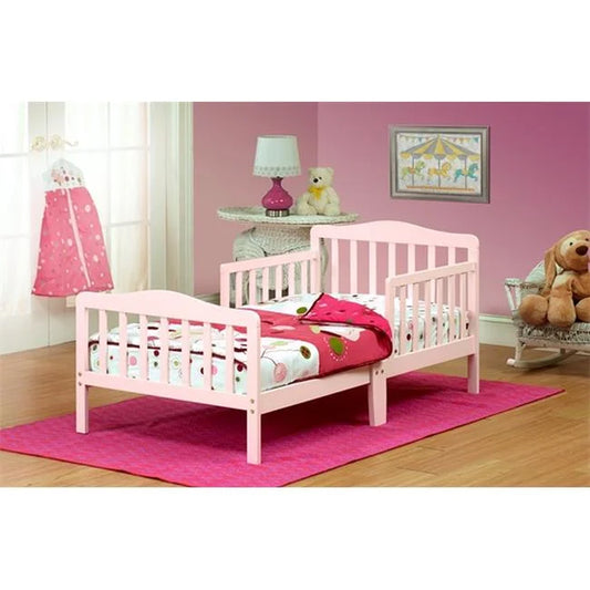 Solid Wood Pink Toddler Bed
