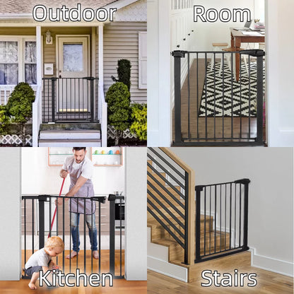 Baby Safety Gate, Baby Gates for Top Stairs Doorway, 29.5''- 40.5''Wide Pressure Mount, White