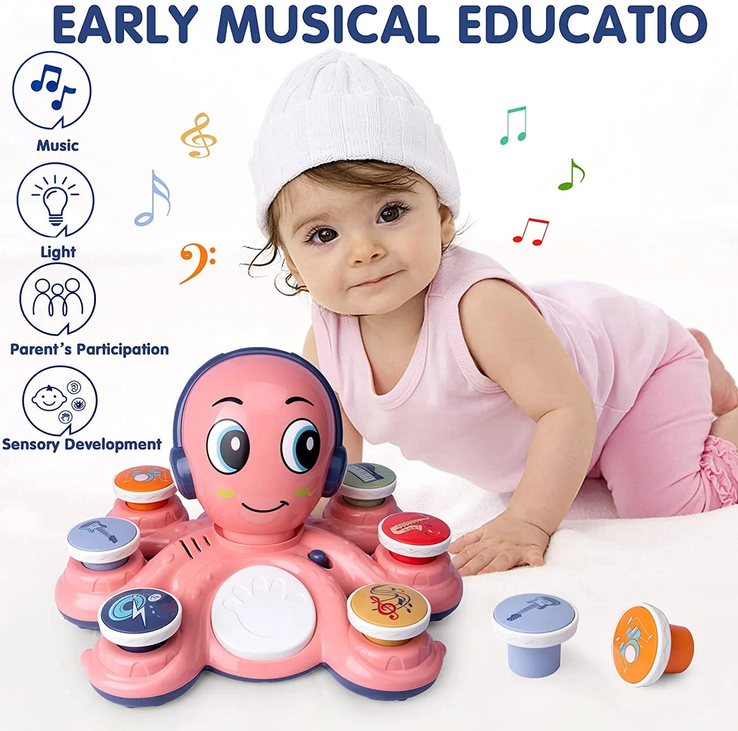 Baby Musical Octopus Toys, Learning Toys for Toddlers, Preschooler, Baby Birthday Gift