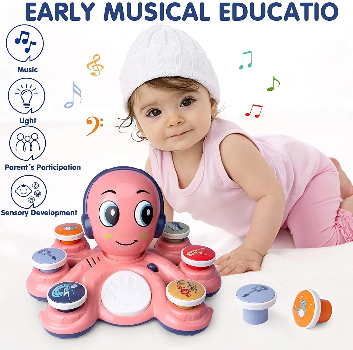 Baby Musical Octopus Toys, Learning Toys for Toddlers, Preschooler, Baby Birthday Gift