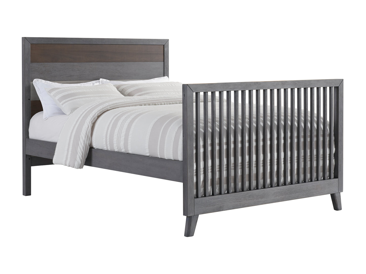 Cascade 4-In-1 Convertible Crib, Multi-Tone Gray, Greenguard Gold Certified