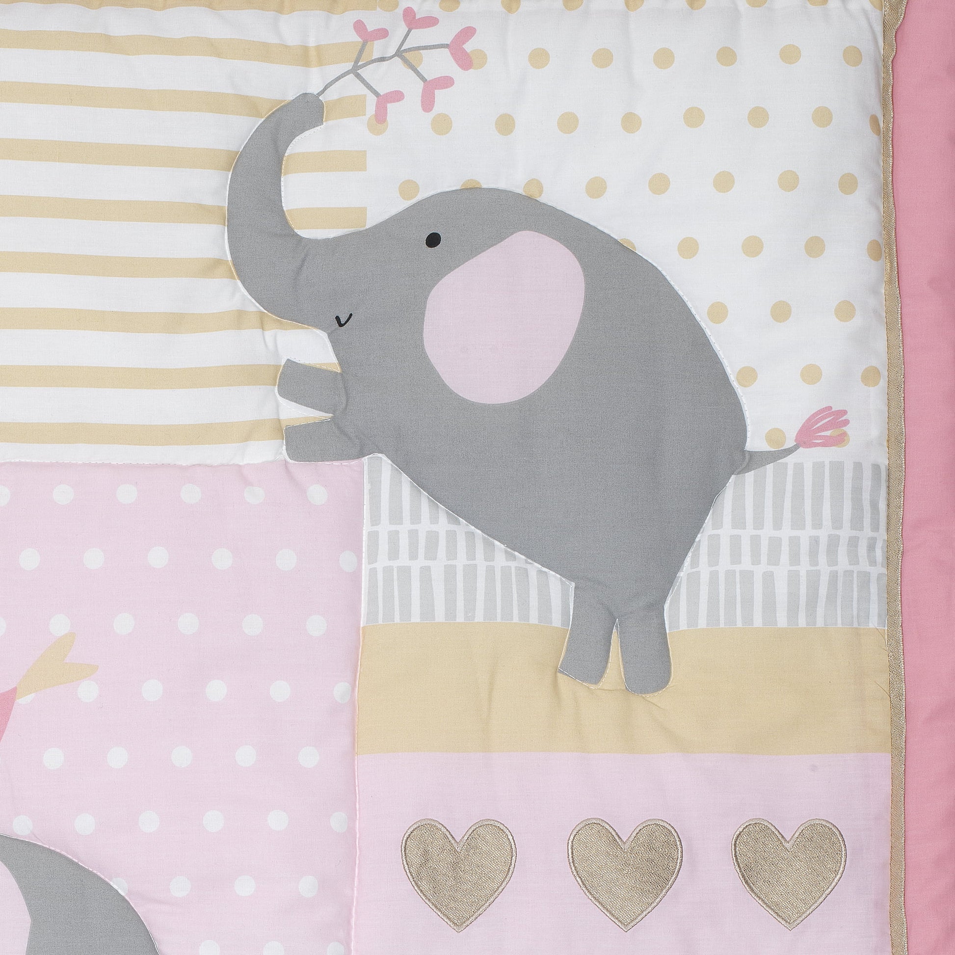 Eloise 3-Piece Crib Bedding Set - Pink, Gray, White, Animals