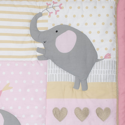 Eloise 3-Piece Crib Bedding Set - Pink, Gray, White, Animals