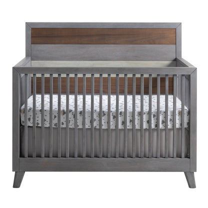 Cascade 4-In-1 Convertible Crib, Multi-Tone Gray, Greenguard Gold Certified