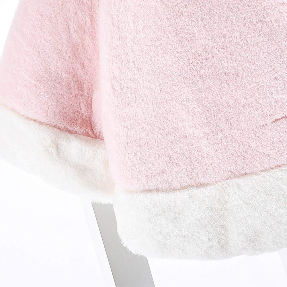 Baby Girls Winter Fur Cape Coat Thick Jacket Cute Pom Pom Warm Outerwears
