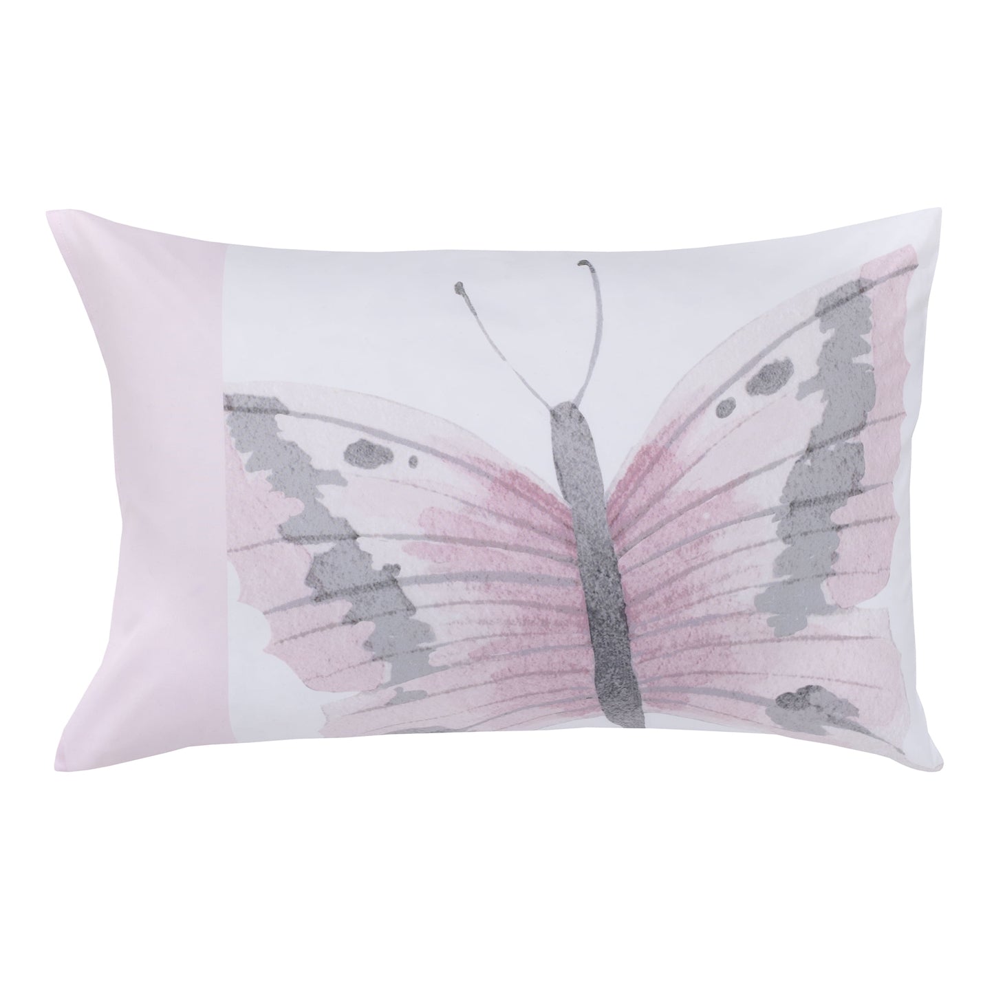 Butterfly 4 Piece Toddler Bed Set, Comforter, Flat Sheet, Fitted Sheet, Pillowcase