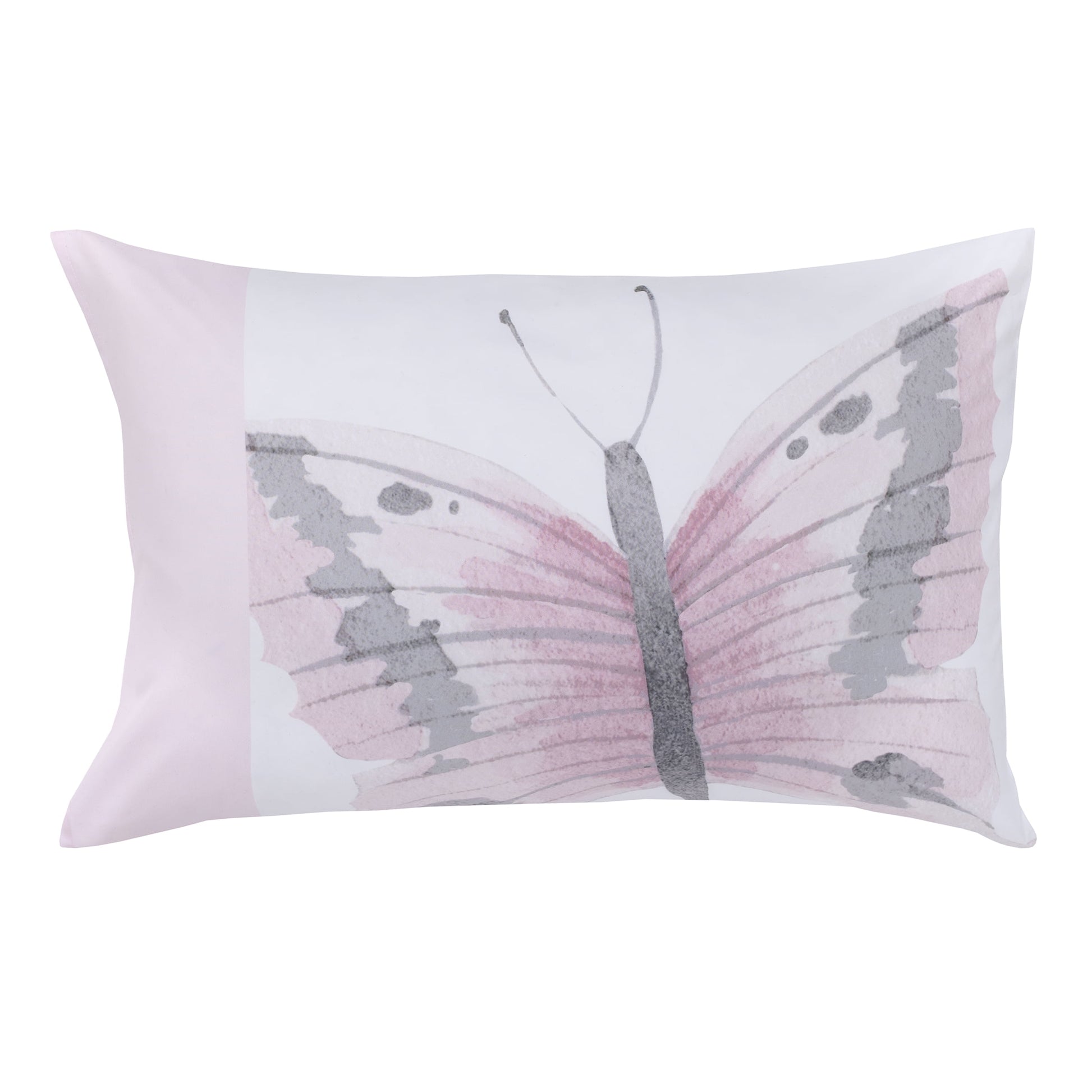 Butterfly 4 Piece Toddler Bed Set, Comforter, Flat Sheet, Fitted Sheet, Pillowcase