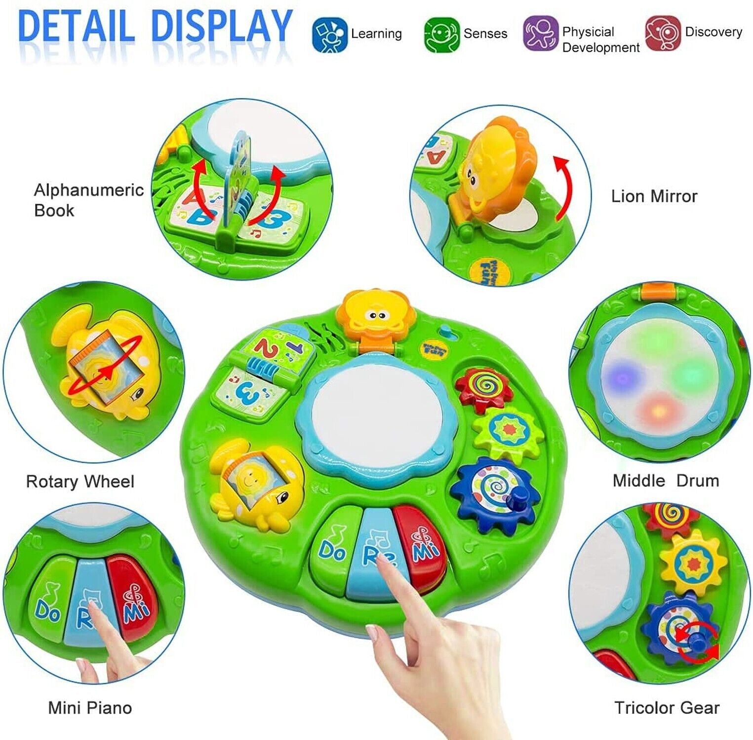 Baby Toys Musical Learning Table 12X12X7Inch Music Activity Center Table Toys...