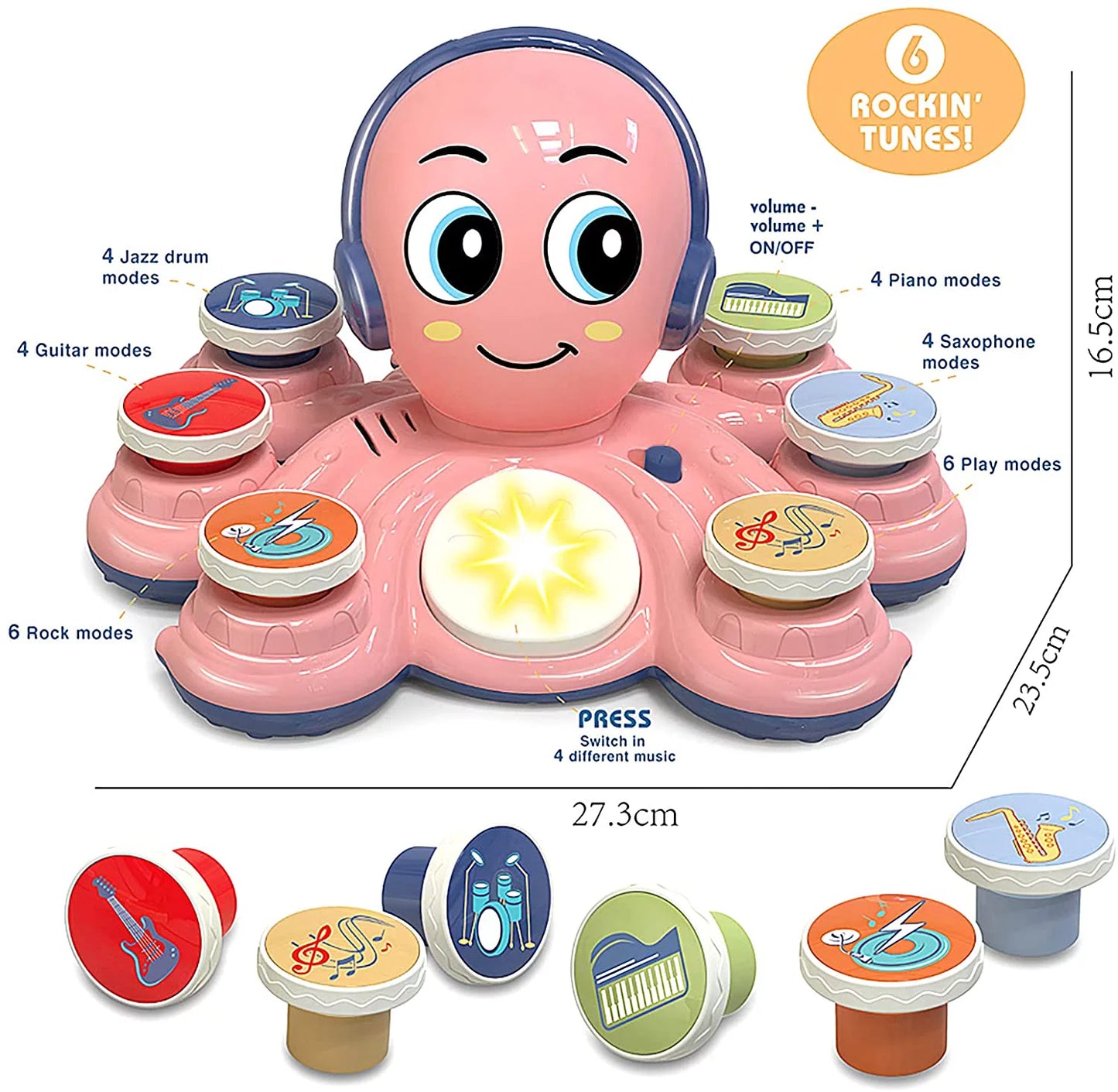 Baby Musical Octopus Toys, Learning Toys for Toddlers, Preschooler, Baby Birthday Gift