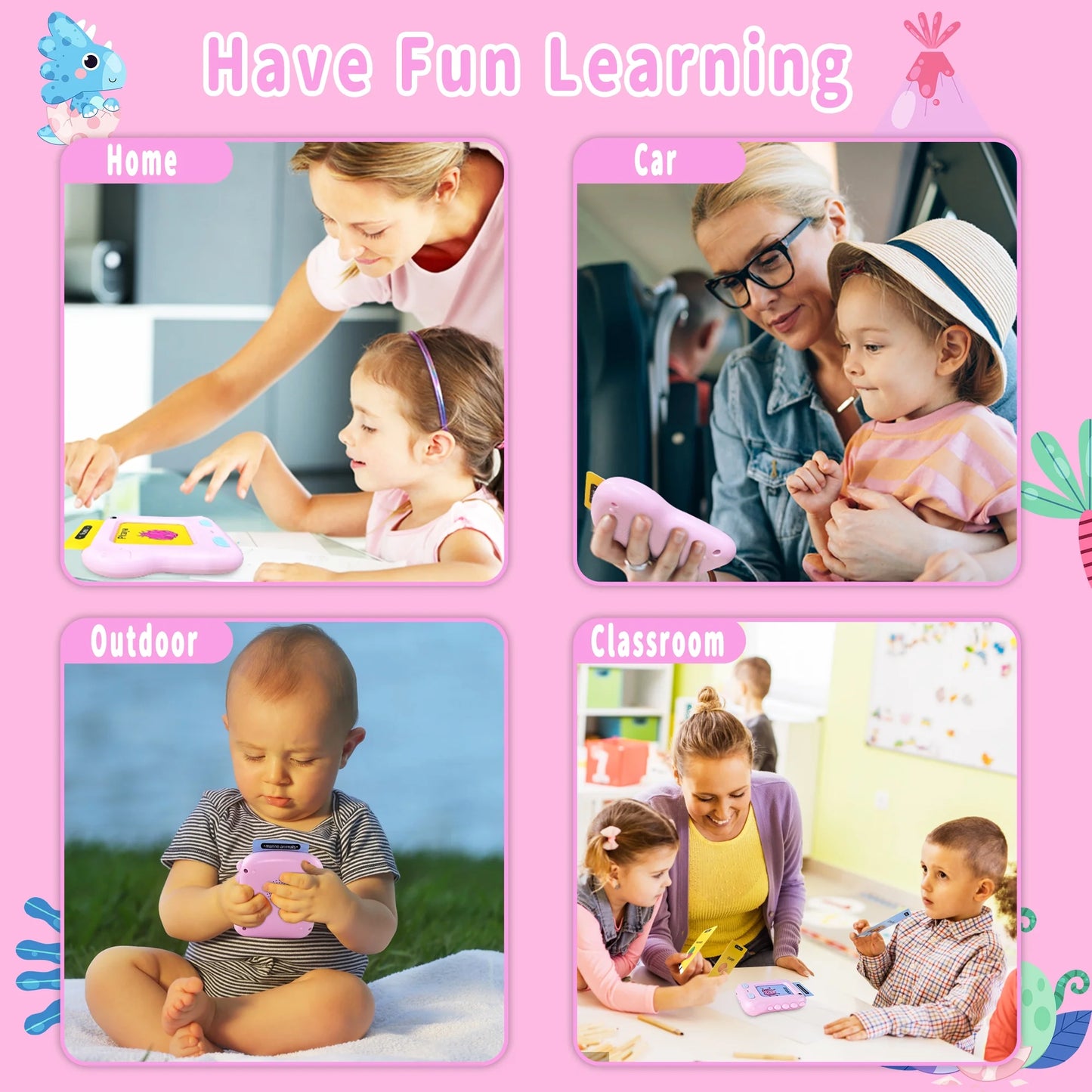 Talking Flash Cards Learning Toys for 1 2 3 4 5 6 Year Old Boys Girls, Educational Interactive Talking Flashcard Toy, Preschool Montessori Toys for Toddlers, 117 Flashcard with 234 Sight Words