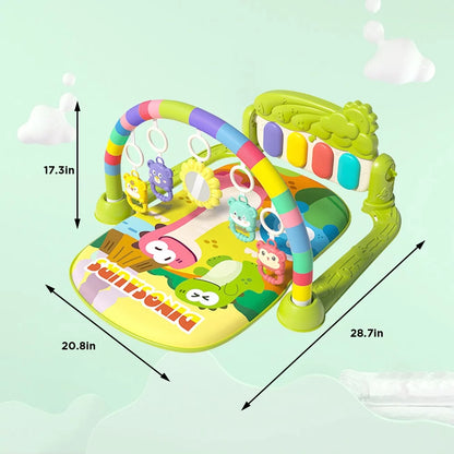 Baby Gym Play Mat Kick Play Piano Gym with Musical Tummy Time Mat Activity Center for Newborn Infants