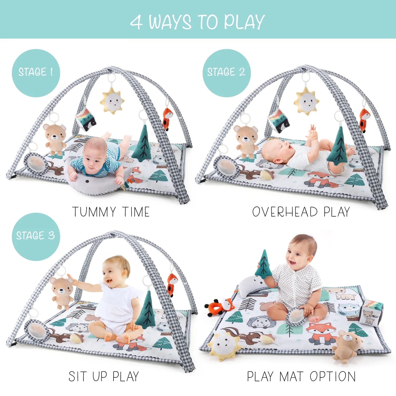 Woodland 7-In-1 Activity Play Gym and Play Mat for Baby