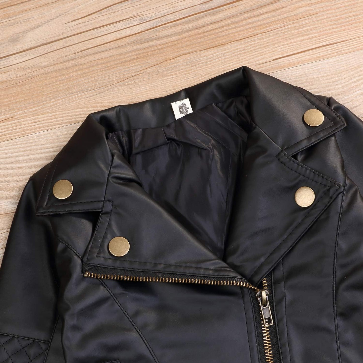 Toddler Boys Girls Motorcycle Faux Leather Jackets Coat Winter Outwear for 1-5Y