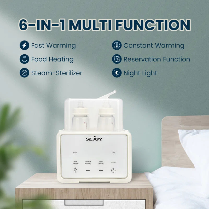 Bottle Warmer, Fast Baby Food Heater for Milk Formula, Steam Sterilizer with a Defrost Basket