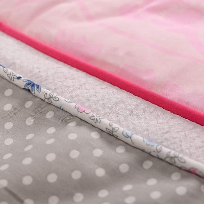 Pink Butterfly Floral Crib Bedding Sets for Girls | 4 Piece Nursery Set | Crib Comforter, Fitted Crib Sheet, Crib Skirt, Diaper Stacker Included